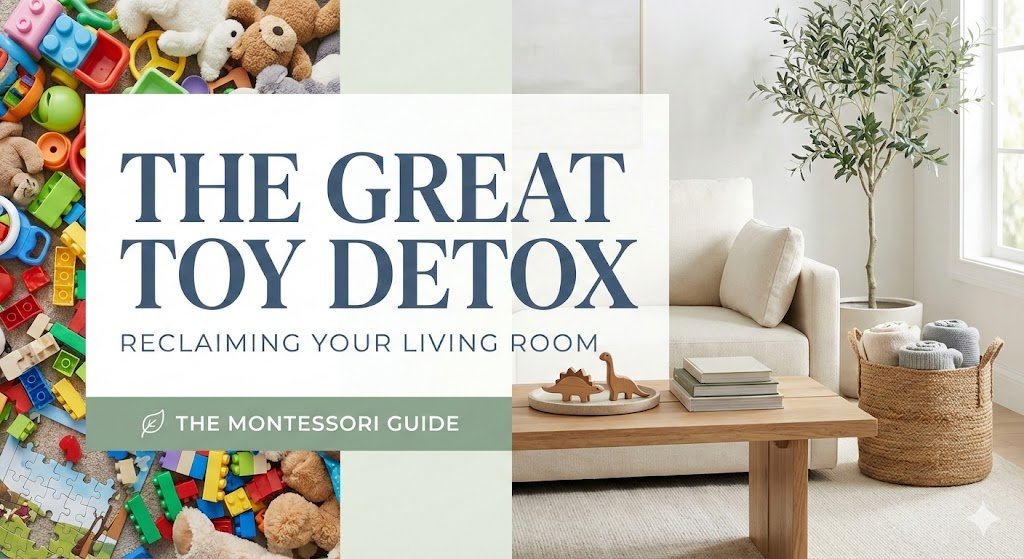 Minimalist Montessori living room after a toy detox
