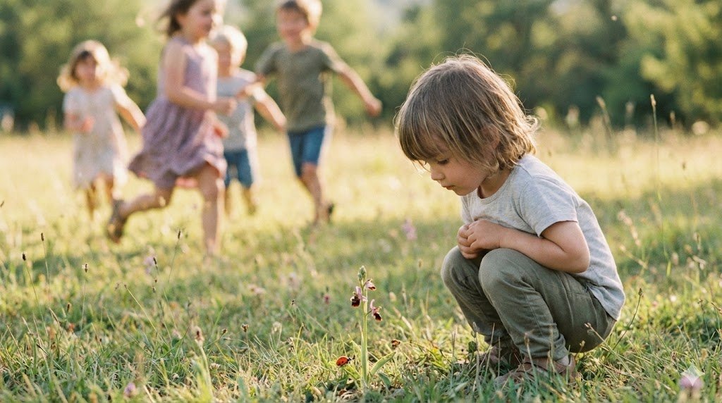 Why you should stop labeling child shy - a thoughtful child observing nature