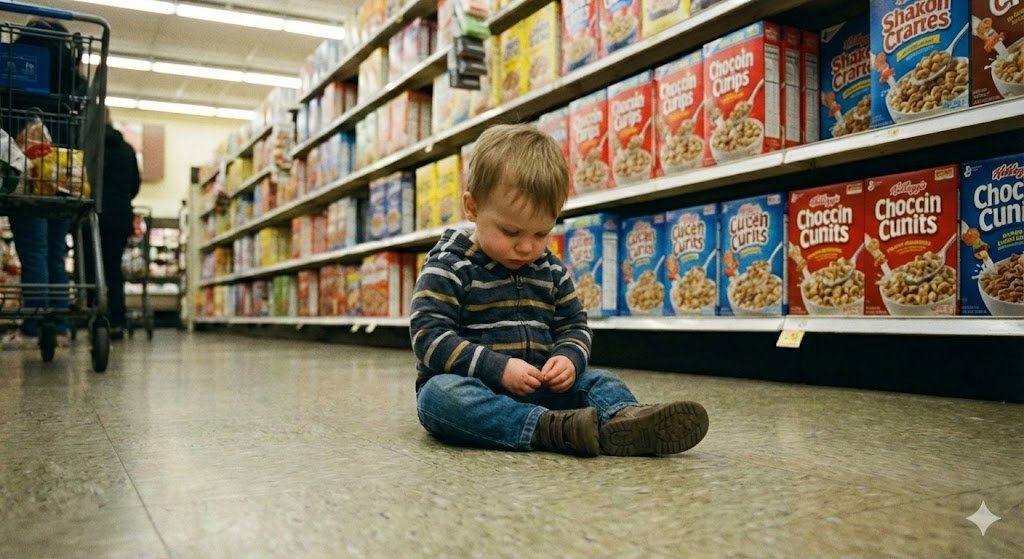 Toddler having a meltdown in a store