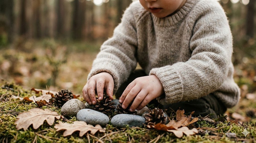 Child exploring nature