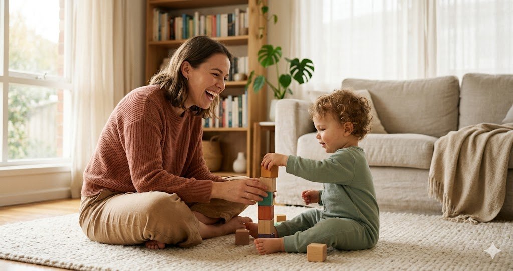Mother reviewing popular viral baby products at home to decide if they are worth it